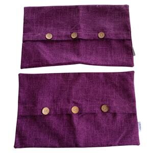 Set of 2 Futei Purple Decorative Throw Pillow Covers 20 x 12 Rectangle